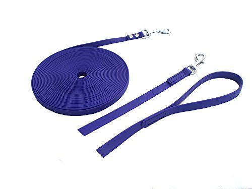 MJH Biothane Leine 1,50m lang/13mm blau ohne Handschlaufe von Angel for Pets