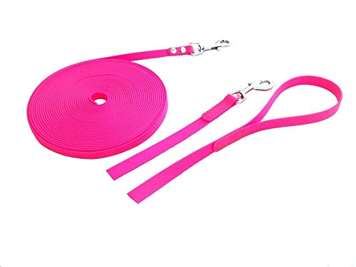 Angel for Pets MJH BioThane Leine 1,50m lang/9mm breit pink mit Handschlaufe von Angel for Pets