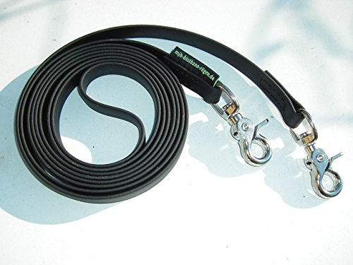 MJH Beta BioThane Zügel Pony 16mm breit 2,40m lang vernäht (schwarz) von Angel for Pets