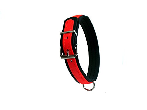 MJH Halsband Berta Größe S verstellbar Beta Biothane schwarz/orange 25mm vernäht von Angel for Pets