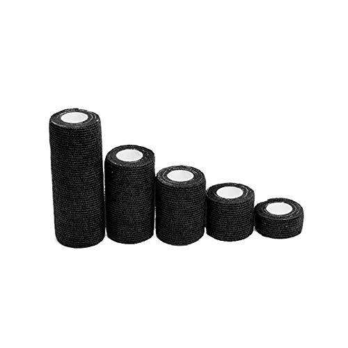 Angela-homestyle 10 Rollen Kohesive Selbsthaftende Bandagen Fingerpflaster Fingerverband Wundverband selbstklebend wasserfest (10cm x 4.5m, Schwarz) von Angela-homestyle