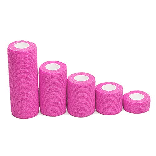 Angela-homestyle 10 Rollen Kohesive Selbsthaftende Bandagen Fingerpflaster Fingerverband Wundverband selbstklebend wasserfest (15cm x 4.5m, Rosa) von Angela-homestyle