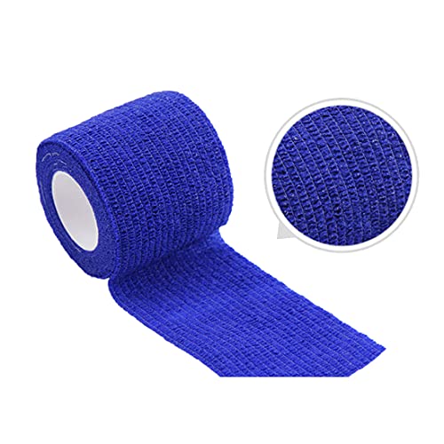 Angela-homestyle 12tlg 4.5m x 5cm Rollen Kohesive Selbsthaftende Bandagen Fingerpflaster Fingerverband Wundverband selbstklebend wasserfest (Blau) von Angela-homestyle