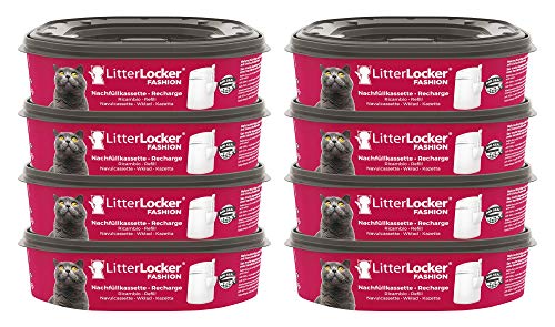 Litter Locker LitterLocker Fashion 8er-Pack Original Nachfüllkassetten, erspart den täglichen Gang zur Mülltonne, sauber und geruchlos, Schwarz von Litter Locker