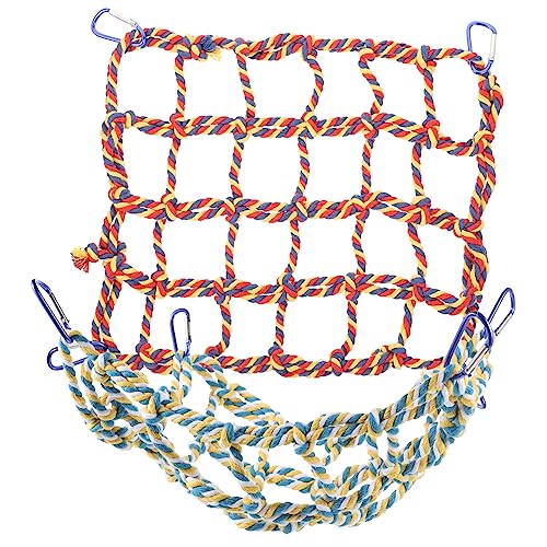 Angoily 1 Set Hängemattennetz Papageienseil Barsch Hamster Eichhörnchen Hängematte Kleintier-Hängematte Käfigzubehör Klettern Sittichnetz Sittiche Spielzeug Lipgloss von Angoily