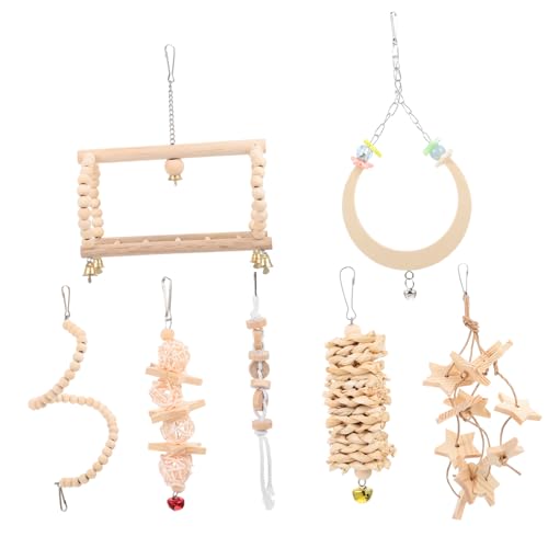 Angoily Papagei Schaukel Spielzeug Vogelkäfig Zubehör Papagei Biss Spielzeug Set Für Vögel Angoily Papagei Schaukel Spielzeug Vogelkäfig Zubehör Papagei Biss Spielzeug Set Für Vögel von Angoily