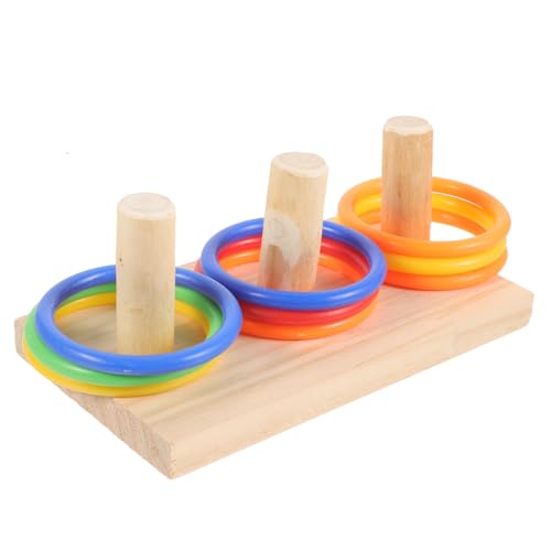 Angoily 1 Satz Papageienring Spielzeug Zubehör Für Wellensittichkäfige Papageien-puzzlespielzeug Spielzeug Papageien-wurfring-Spielzeug Holzspielzeug Hölzern 7c Vögel Pfingstrose von Angoily