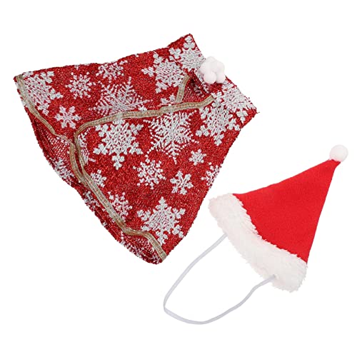 Angoily 1 Satz Weihnachtsumhang Weihnachtskostüm Für Haustiere Katze Warme Kleidung Hund Warmer Mantel Weihnachtsmann Anzug Haustier Kostüm Poncho Frack Stoff Der Hund Verwandlungs-Outfit von Angoily