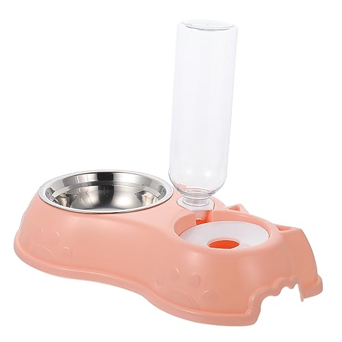 Angoily 1 Satz Zubringer Stainless Steel inoxlm doppelter Fressnapf Futterspender für Katzen PET-Flaschenschale Futterspender für Haustiere füttern Wasserspender Hundenapf Rostfreier Stahl von Angoily