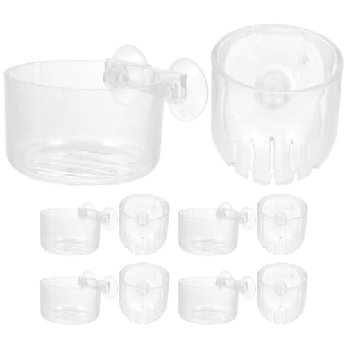 Angoily 10 x Wasserpflanzen-Becher-Spielzeug-Ringe, transparente Blumentöpfe, Mini-Pflanzen, Aquarium-Zubehör, Aquarium-Pflanzenhalter, schwimmender Pflanzgefäß für Aquarium, Aquarium, Dekoration, 10 von Angoily