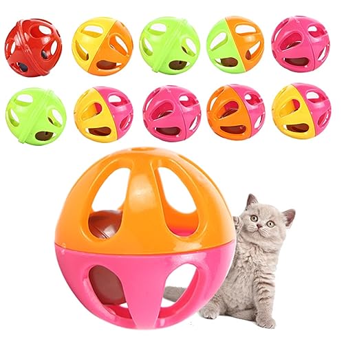 Angoily 10st Glockenspielzeug Für Katze Katzenspielzeug Kätzchen Spielzeug Katzenbälle Spielzeug Für Kätzchen Spielzeug Für Haustiere Glockenkugeln Runden Kleiner Hamster von Angoily