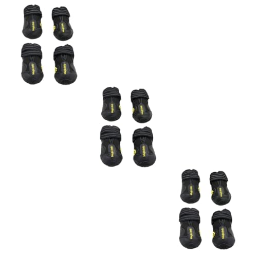 Angoily 3er-Set Schuhe Für Hundepfoten Hundestiefel Pfotenschutz Haustier-hundeschuhe Größe 3 Schwarz 4 Stück * 3 von Angoily