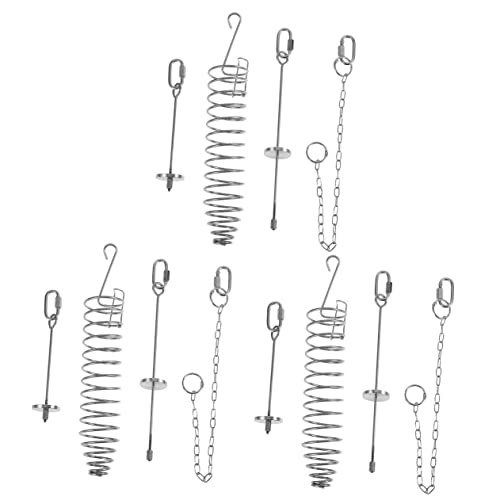 Angoily 12 STK Papageienfruchtgabel vogelfutterspender vogelfutterhäuschen vogelfutterstelle Vogelhängespielzeug hölzern Obst Lebensmittelregal die Vögel füttern Gemüse Rostfreier Stahl von Angoily