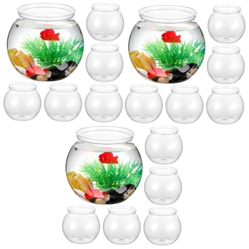 Angoily 18 Stück Rundes Aquarium Mini Aquarium Pflanzgefäß Glühbirnenvase Glas Hydro Pflanzgefäß Desktop Aquarium Aquariumschale Fischvase Schüssel Betta Tank Betta Fische von Angoily