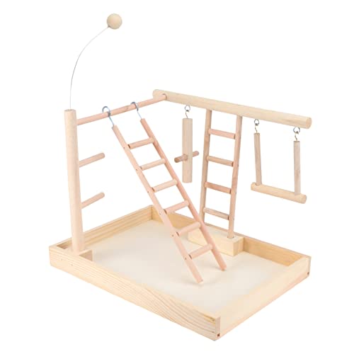 Angoily 1Stk Vogelständer Massivholz Gehirnspielzeug Puzzle-Spielzeug Spielset aus Holz Spielzeuge Vogelspielständer Papageienständer der Vogel Spielstand Notenständer Vogelregal Leiter von Angoily