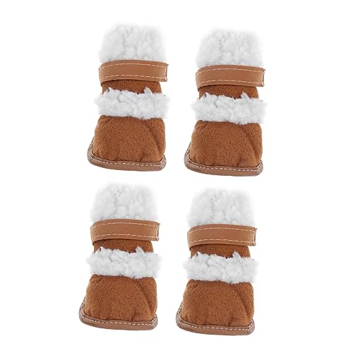 Angoily 2 Paar Schneestiefel Für Haustiere Hundeschuhe Welpenstiefel Haustierschuhe Anti-rutsch-Schuhe Für Haustiere Schneeschuhe Für Haustiere Pfotenschutz Hündchen Bichon Sherpa von Angoily