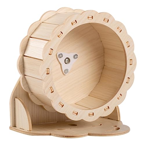 Angoily 2 Sätze Hamster Laufrad aus Holz Laufrad für kleine Haustiere Hamster-Stummrad aus Holz Spielzeug stumm laufendes Rad Hamster leises Laufrad Sonnenblume Kleine Tiere Laufband 15c von Angoily