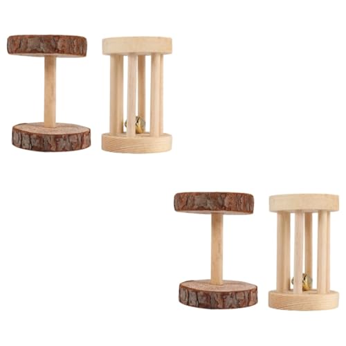 Angoily 2 Sets Holz-Hamster-rollenspielzeug Haustier-kau-backenzahn-Spielzeug Für Hamster Eichhörnchen Meerschweinchen Glocken-Design Lustiges Und Sicheres Haustier-Spielzeug von Angoily