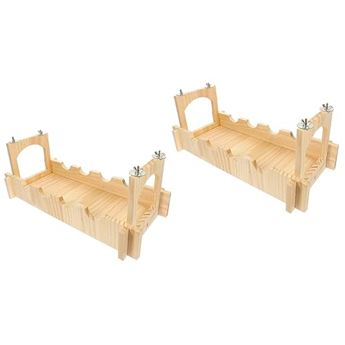 Angoily 2 Sätze Haustier-Hängebrücke Igelspielzeug für den Käfig Igel Haustierkäfig Spielset aus Holz Spielzeuge Käfig für Meerschweinchen kleine Holzbrücke Hamster Zubehör Igelkäfig von Angoily