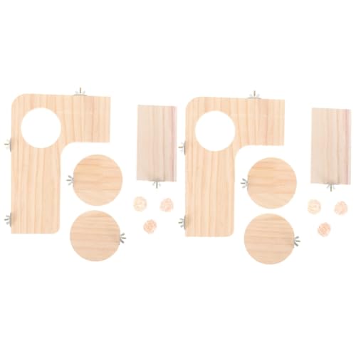 Angoily 2 Sätze Sprungbrett-Set Eichhörnchen Springender Stand Kletterbrett aus Holz Spielzeug Sprungbrett für Chinchillas Springständer für Haustiere empfindlich Barsch Bodenkäfig Zubehör von Angoily