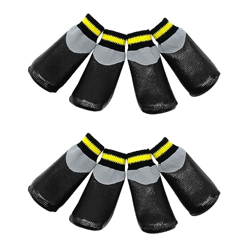 Angoily 2 Sets Haustier-Booties Hunde Regen-Schnee-Booties Socken Welpen Schuhe Gummisohle Schwarz Größe 5 von Angoily