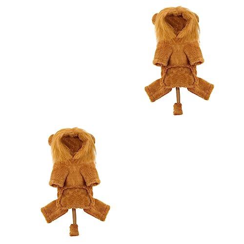 Angoily 2st Pet Dog Lion Transformation Outfit Pyjama Hund Löwenmähne Kostüm Kleider Tanktops Katzenkostüm Piratenhundekostüm Kochkostüm Für Hunde Welpenkleidung Mantel Plüsch Perlmutt von Angoily