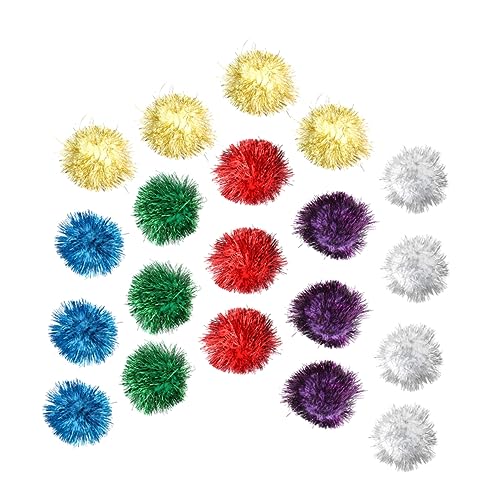 Angoily 20 STK Glitzerkugeln Farbiges Katzenspielzeug Kätzchen Neckendes Spielzeug Katzenspielzeug Mit Interaktiven Bällen Kugel Spielzeug Flauschige Plüschkatze Garn Katze Spielt Kaschmir von Angoily