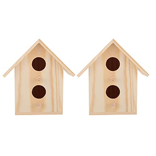 Angoily 2Pcs Holz Vogel Nest Box Vogel Haus Papagei Zucht Box Käfig Holz Vogel Nest für Budgie Sittich Nymphensittich Conure Kanarienvogel Finken Taube Lovebird von Angoily