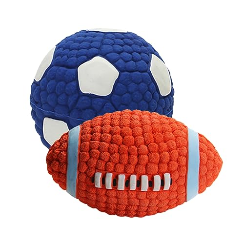 Angoily 2St Fußball Hundespielzeug Kauspielzeug Rugby-Hundespielzeug Outdoor-Spielset Rugby-Fußball Welpe Spielzeuge Haustierspielzeug Sound-Spielzeug für Haustiere singen der Hund Tennis von Angoily