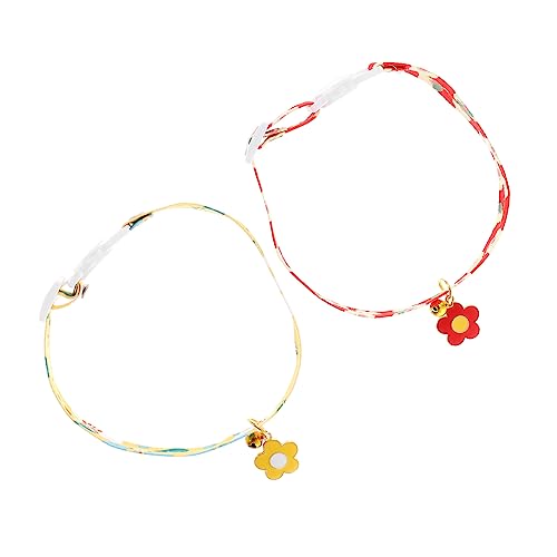 Angoily 2St Blumenhalsband für Haustiere Hautfreundliches Katzenhalsband trendiges Dekor verstellbares Katzenhalsband entzückendes Katzenhalsband niedlich schmücken Zubehör Kette Nylon von Angoily