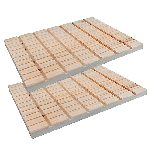 Angoily 2St Hasenmühlendeck Chinchilla-Kratzbrett Chinchilla-Zubehör Spielzeug Spielset aus Holz Fußmatte für Meerschweinchen Schleifbrett hölzern Schleifplatte Schleifpad Brett greifen von Angoily