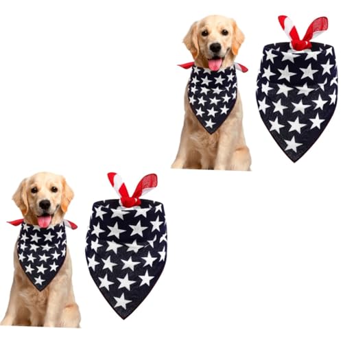 Angoily 2St USA-Schal Hundelätzchen Halsband für Hunde Bandanas für kleine Hunde eine Halskette deko Hundehalsband Kragenlätzchen für Haustier Flagge Kleidung Vereinigte Staaten schmücken von Angoily