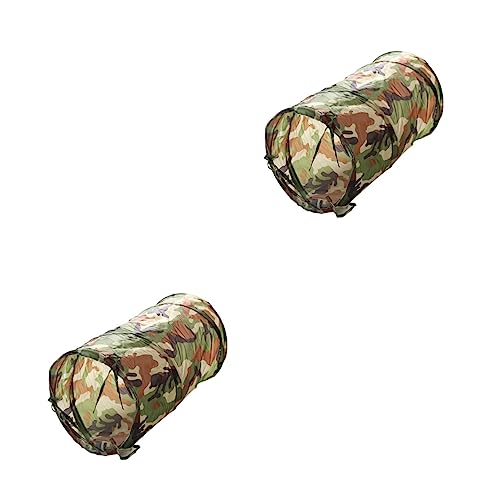 Angoily 2 Stücke Grün Camouflage Pet Spielen Tunnel Für Katzen Hunde 2 Löcher Kätzchen Rohre Spaß Spielzeug Für Robuste Materialien Für von Angoily