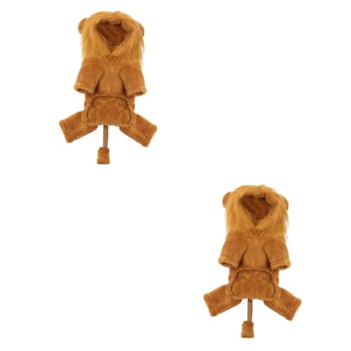 Angoily Halloweenkostüm 2st Pet Dog Lion Transformation Outfit Kleider Partykleidung Für Haustiere Hundekleidung Haustierkostüm Haustierkleidung Plüsch Bichon Haustierzubehör von Angoily