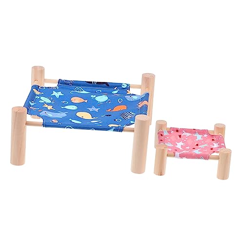 Angoily Spielzeug Für Haustiere 2St Sommerbett für Hamster aus Holz Häschen- Hamster-Kuscheltiere Tierbett für Haustiere Haustierbett für Meerschweinchen Hundebett Spielzeug Katzenbett von Angoily