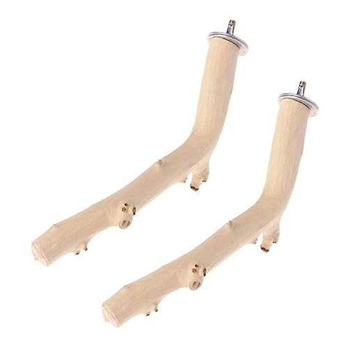 Angoily Vögel Stehen Bar Papagei Stehen Rack 2pcs Holz Pole Papagei Schleifen Spielzeug von Angoily