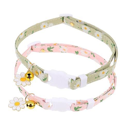 Angoily 2st Blumenhalsband Für Haustiere Neuartiges Hundehalsband Mädchenschmuck Haustier Fliege Hundehalsbänder Verstellbare Kätzchenhalsbänder Halskette Polyester Hündchen von Angoily