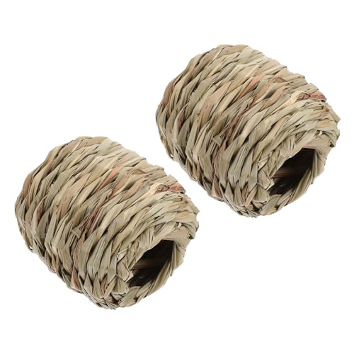 Angoily 2pcs Kreative Pet Nest Stroh Tunnel Hideout Burg für Hamster Guinea von Angoily