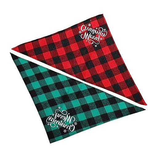 Angoily 2 Stück Weihnachtsrote Hunde-sabberlätzchen Dreieckige Haustier-lätzchen für Weihnachten Wendbare Bandanas Lätzchen Wendbarer Haustier-schal von Angoily