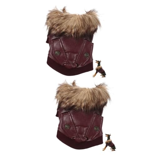 Angoily 2st Warme Hundejacke Hunde Winterjacke Warmes Welpenkostüm Hundebekleidung Winddichte Hundekleidung Haustierzubehör Welpenmantel Winter Hundemantel Haustier Hund Pu Winterkleidung von Angoily