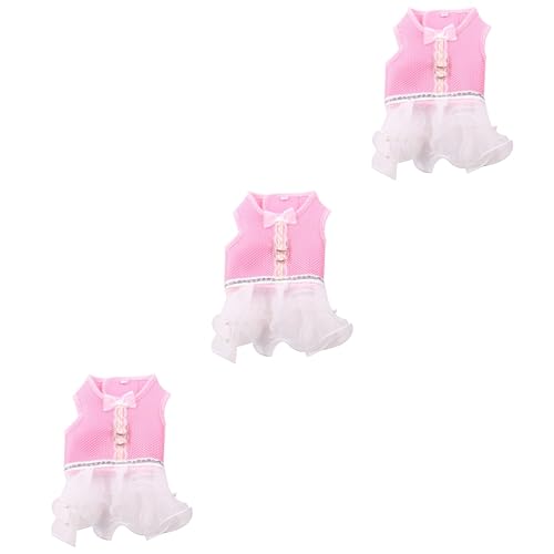 Angoily 3 STK Hundegeschirr Kleid Partykleid Für Hunde Spitzenkleid Für Hunde Hundegeschirr Aus Mesh Geschirrweste Für Hündin Welpe Tutu-Rock Pet Mesh-Kleid Haustier Thermisches Tuch von Angoily