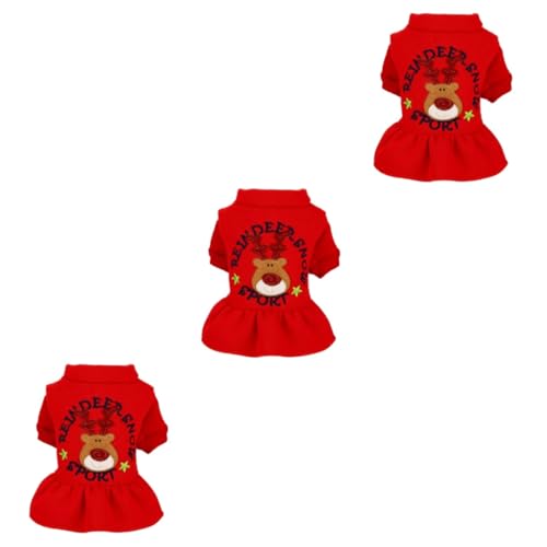 Angoily 3 STK Hundekostüme für Haustiere roter Kapuzenpullover Hundekleid Weihnachtsoutfits für Hunde Katzen-Halloween-Kostüme Kleidung Kleider Welpenkleid Haustier Hund Rock von Angoily