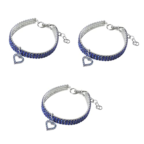 Angoily 3 Stück Einzigartiges Katzenhalsband Modische Haustier-Halskette Mit Kreis-Design Kristall-haustierhalsband Halskette Mit Herzmuster Bedrucktes Halsband von Angoily