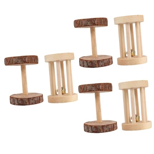 Angoily 3 Sets Holz Hamster Backenzahn Spielzeug Haustier Kauspielzeug Glocke Für Hamster Eichhörnchen Meerschweinchen Sicheres Spielzeug Für Kleintiere von Angoily