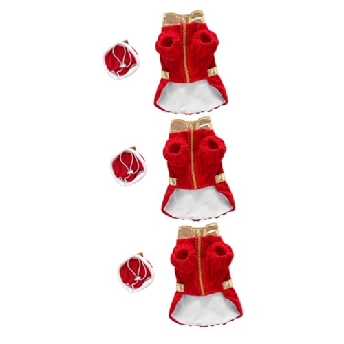 Angoily 3 STK Kleidung für Haustiere kreatives Kostüm Mini-Hundekleidung Haustier-Partykostüm Halloween-Weihnachtshaustierkostüm lustiges Haustierkleid Weihnachten Haustierzubehör Acryl von Angoily
