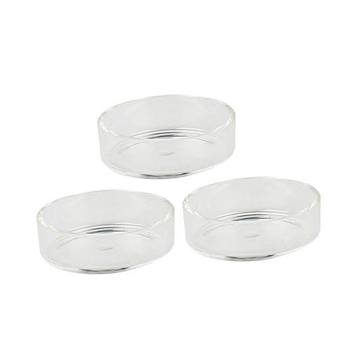 Angoily 3 Stücke Runde Garnelen Lebensmittel Schüssel Glas Feeder Dish für Garnelen Tank Zarte Design Sicher für Haustiere von Angoily