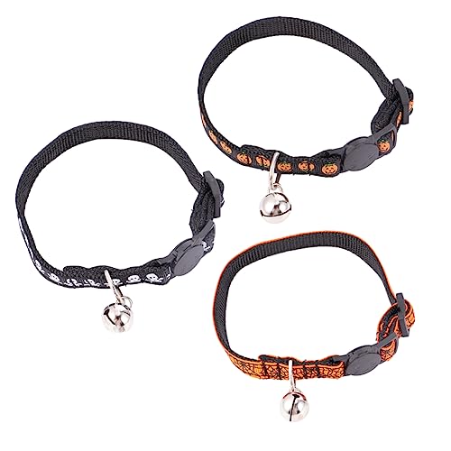 Angoily 3St Halloween- für Haustiere Urlaub Katzenhalsband -Katzenhalsband Halloween kostüm für katzenhalsbänder Glockenhalsband für Haustiere Tuch von Angoily