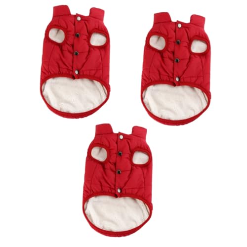 Angoily 3st Mantel Kleidung Winterkleidung Für Welpen Hundekleidung Kleidung Für Kleine Hunde Baumwollkleidung Gamasche Für Kaltes Wetter Comdum Welpenkleidung Rot Der Hund Hündchen Jacke von Angoily