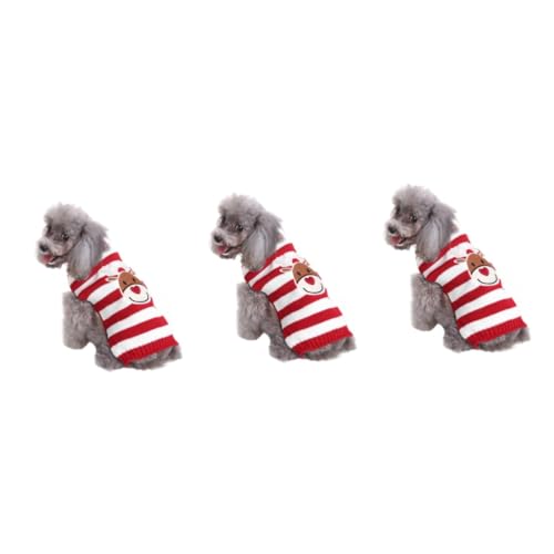 Angoily 3st Kleine Hundepullover Für Jungen Weihnachts-welpen-Outfit Winterpyjama Warmes Kostü Für Hund Hundekleidung Für Mittelgroße Hunde Weihnachtskatzenkostü Hündchen Mantel von Angoily