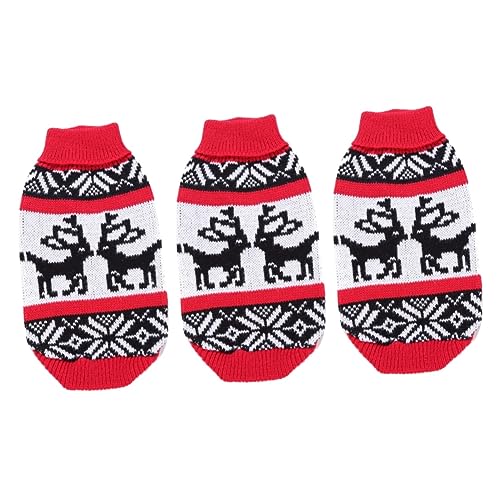 Angoily 3St Weihnachtsoutfit für Hunde Winterweste für Hunde Winterkostü für Haustiere kleine Hunde-Outfits Welpen-Outfits Hundeparty kleiden Pullover Kleidung Hündchen Weihnachtskostüme von Angoily